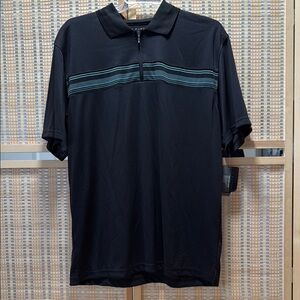 Classic Black and Green Polo Shirt with Short Sleeves